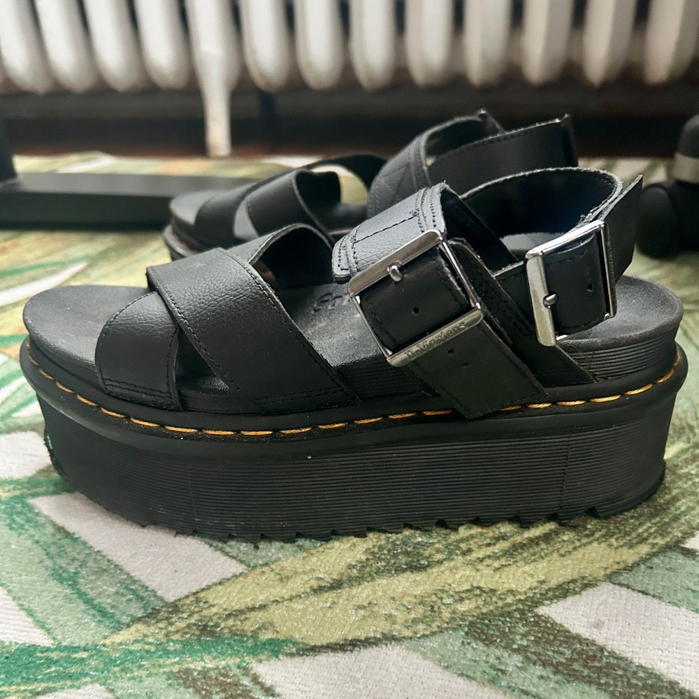 Dr. Martens Voss II Quad Black Platform Sandals
